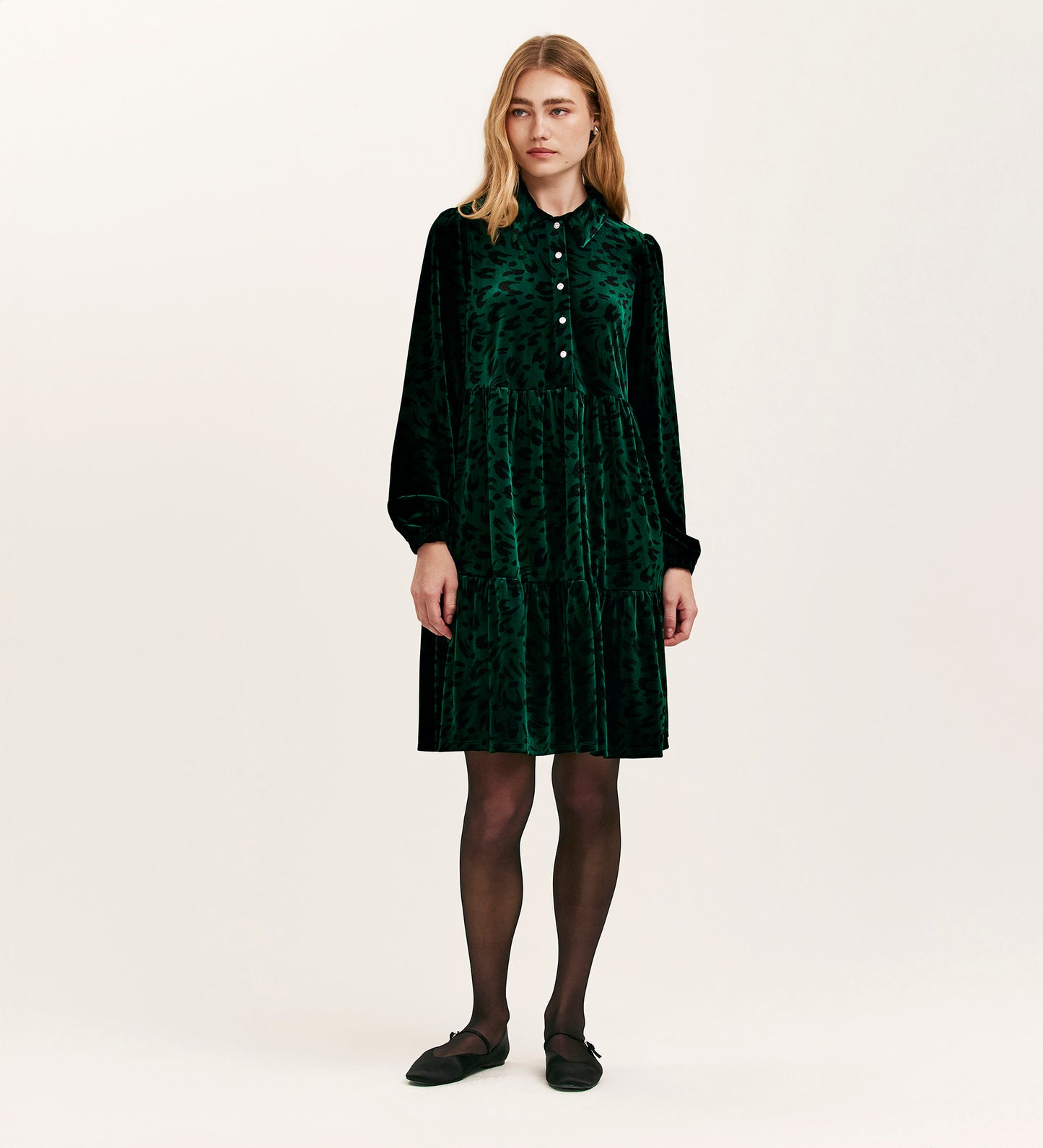 Rosanna Green Animal Velvet Short Dress