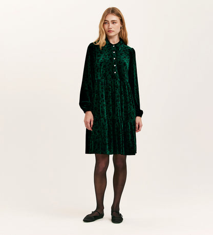 Rosanna Green Animal Velvet Short Dress
