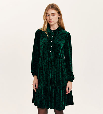 Rosanna Green Animal Velvet Short Dress