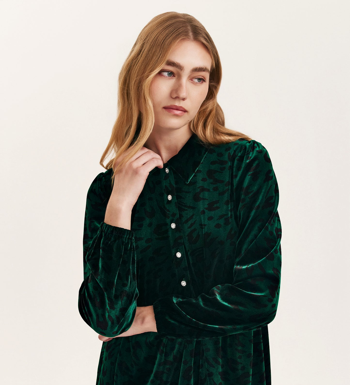 Rosanna Green Animal Velvet Short Dress