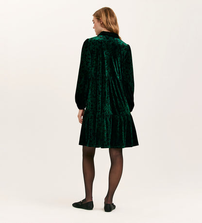 Rosanna Green Animal Velvet Short Dress