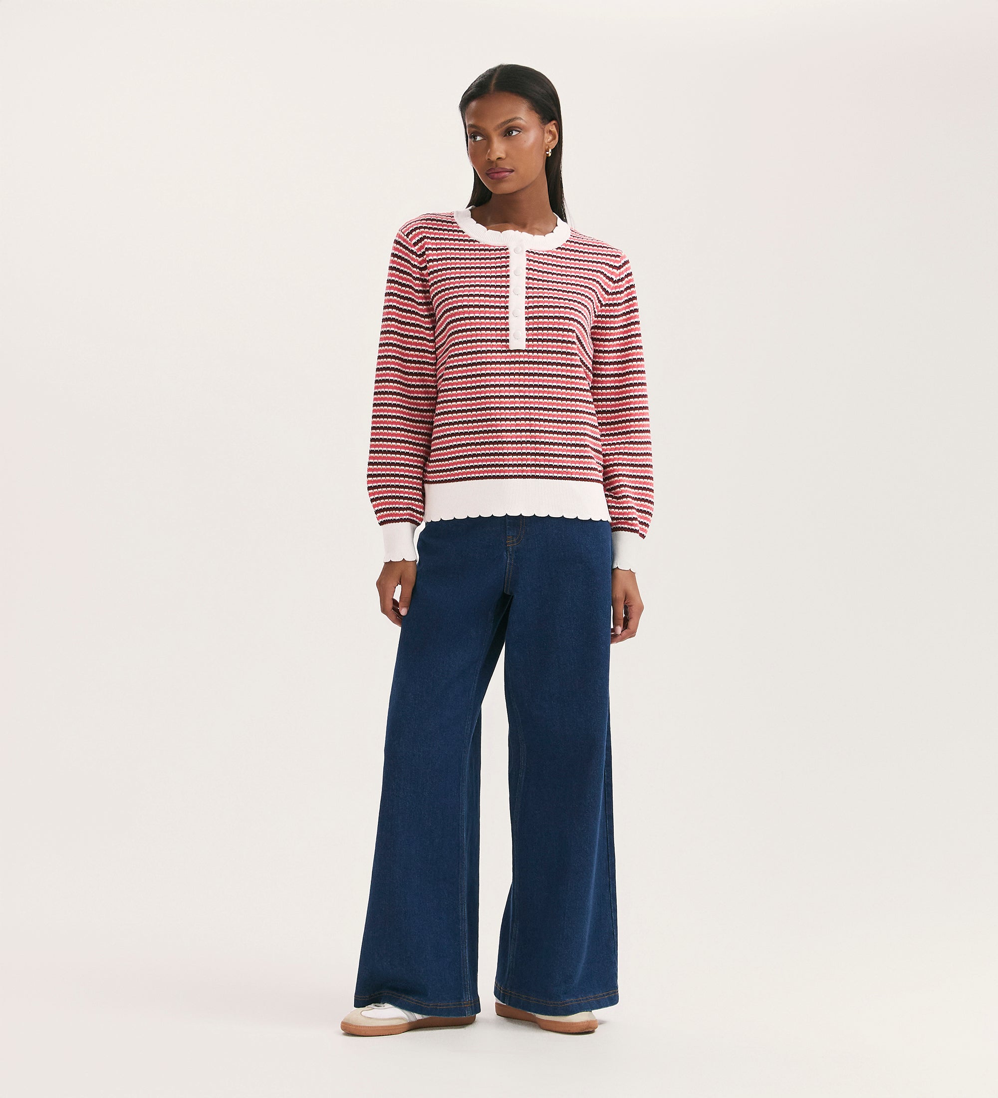 Sanne Pink Stripe Jumper – Finery London