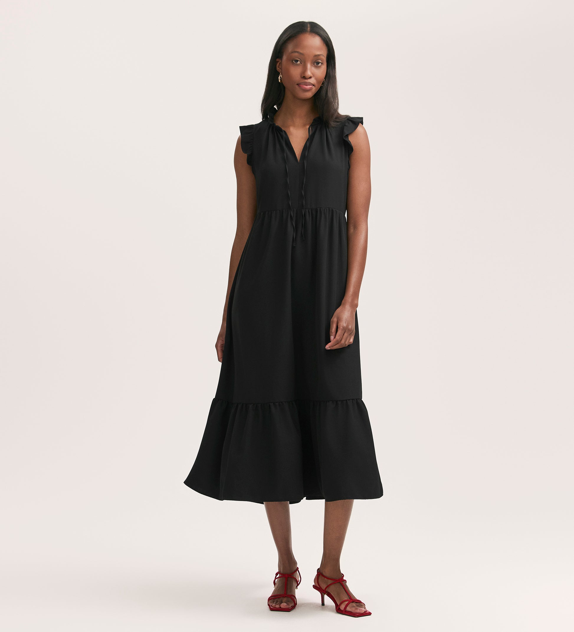 Scout Black Crepe Midi Dress – Finery London - Main Image