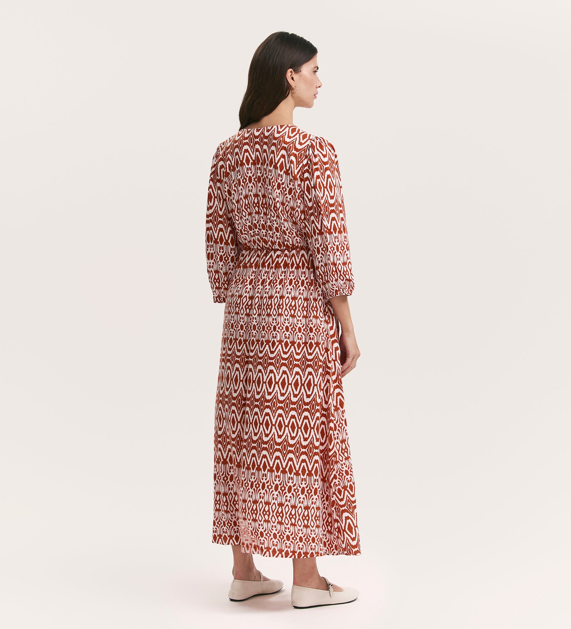 Serena Brown Tribal Midi Smock Dress Finery London Serena Brown Tribal Midi Smock Dress Finery London
