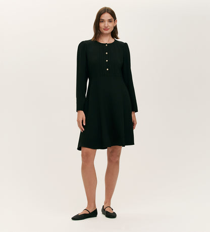 Shauna Black Crepe Short Dress