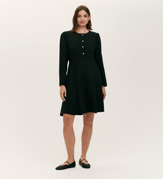 Shauna Black Crepe Short Dress