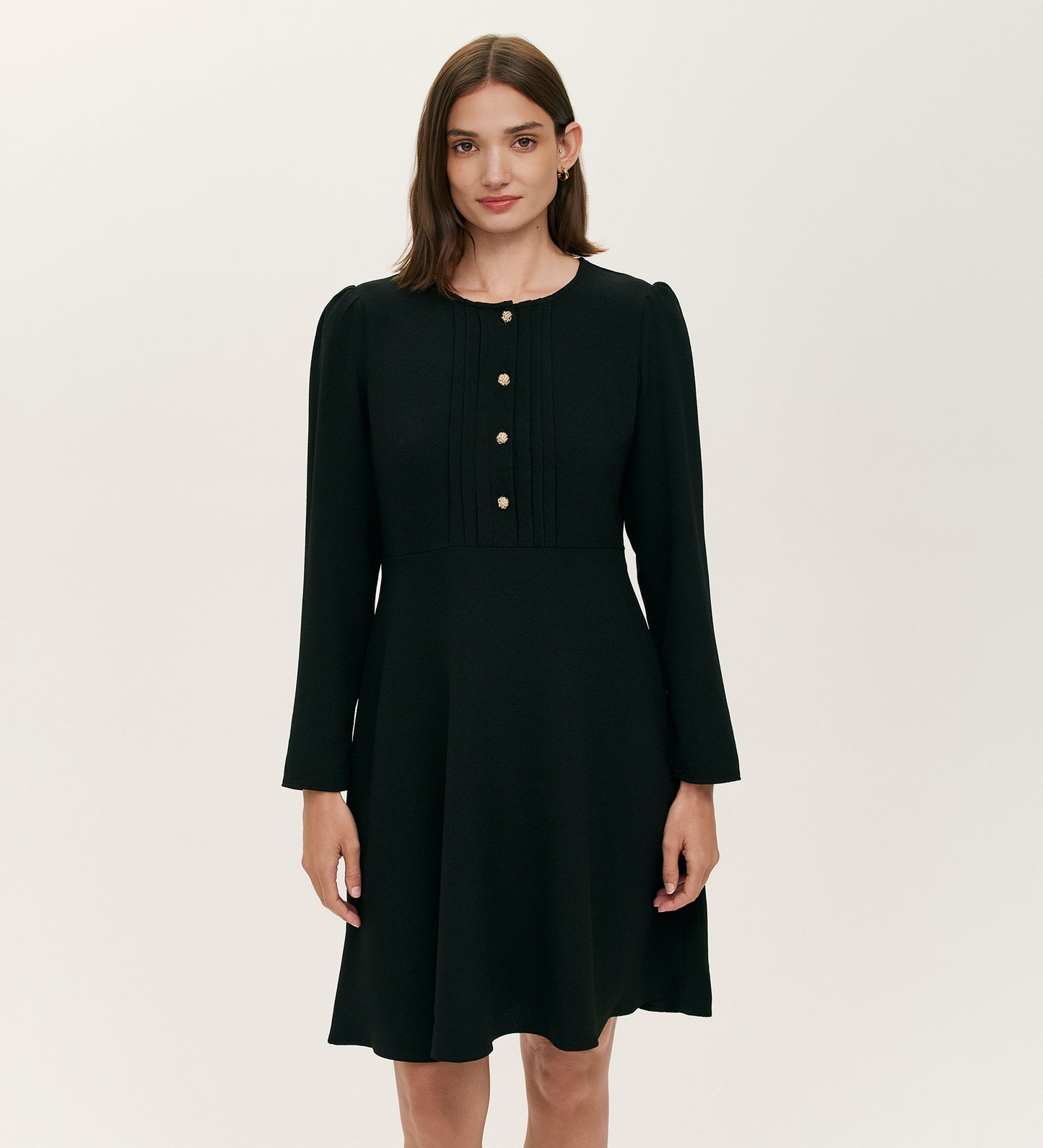 Shauna Black Crepe Short Dress