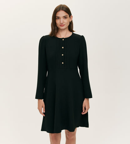 Shauna Black Crepe Short Dress