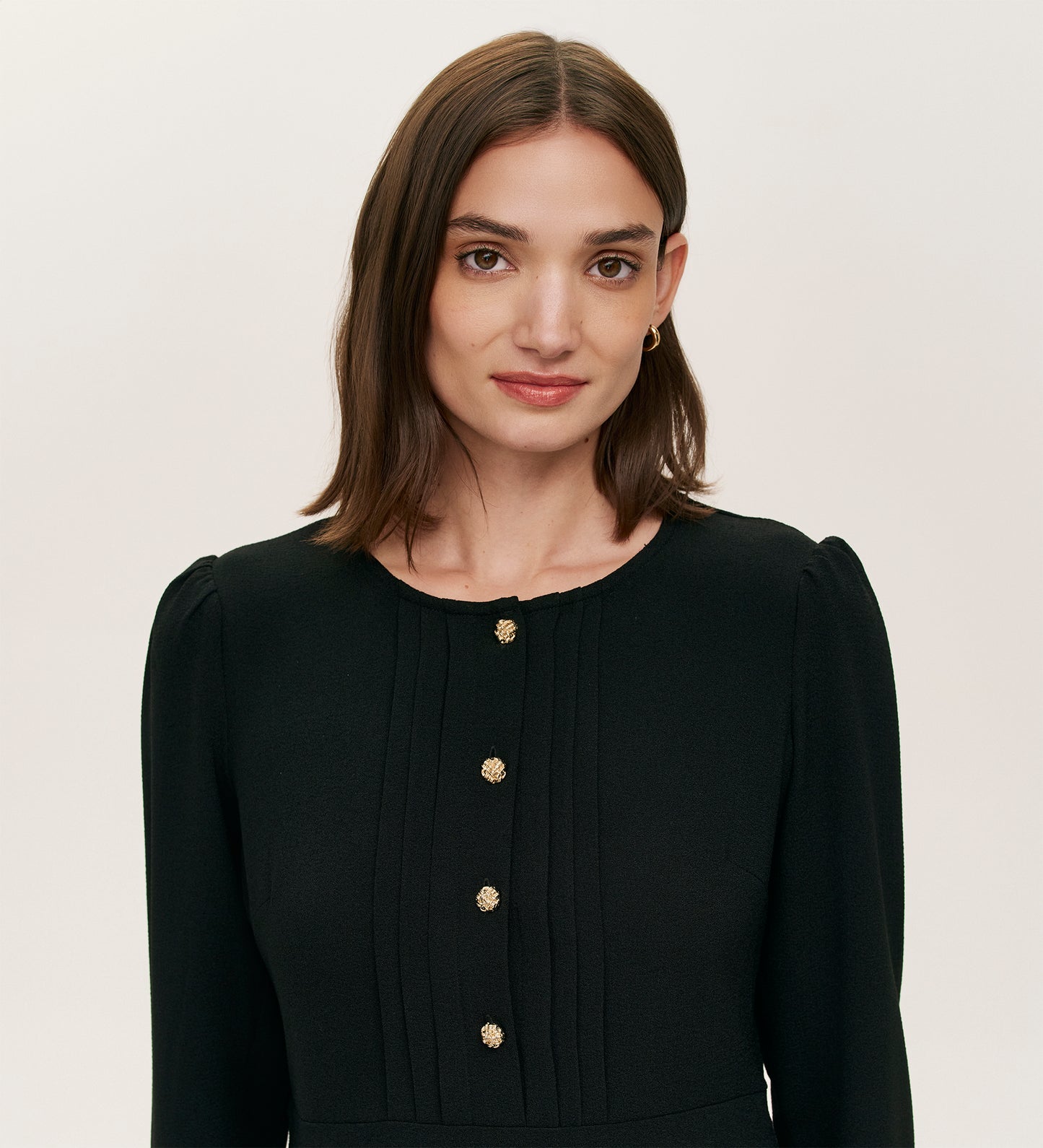 Shauna Black Crepe Short Dress