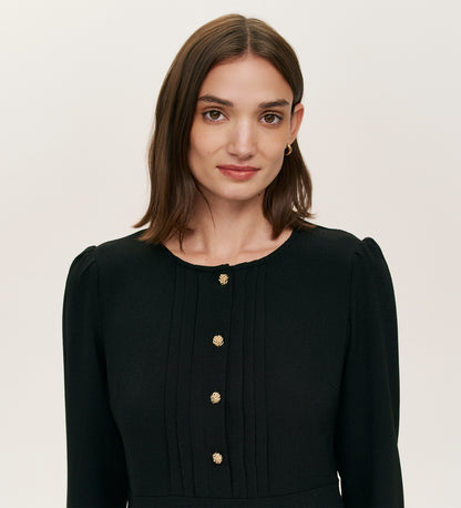 Shauna Black Crepe Short Dress