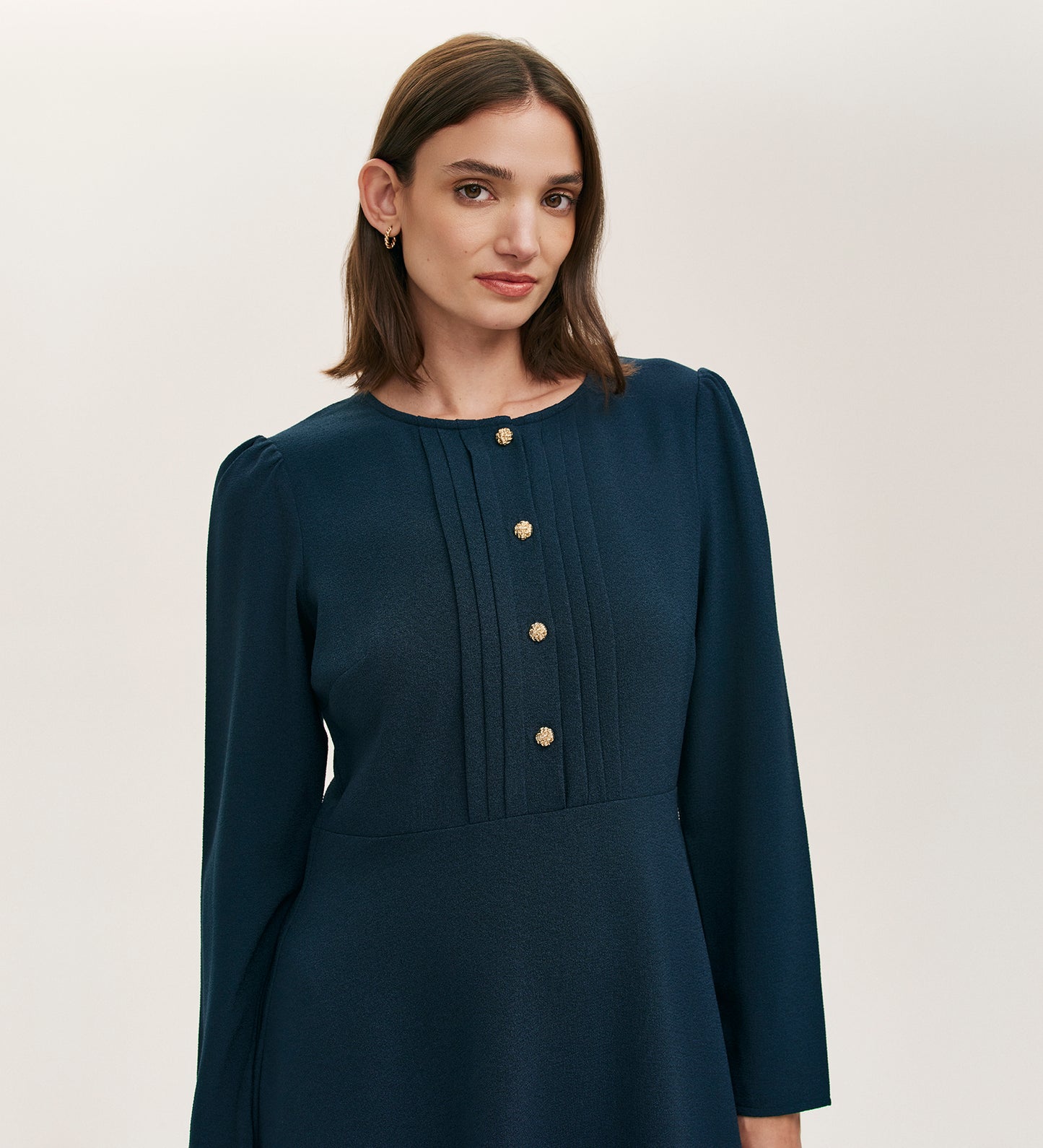 Shauna Navy Crepe Short Dress