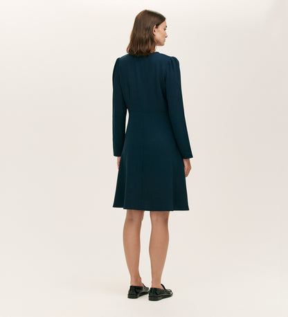 Shauna Navy Crepe Short Dress