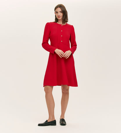Shauna Red Crepe Short Dress – Finery London