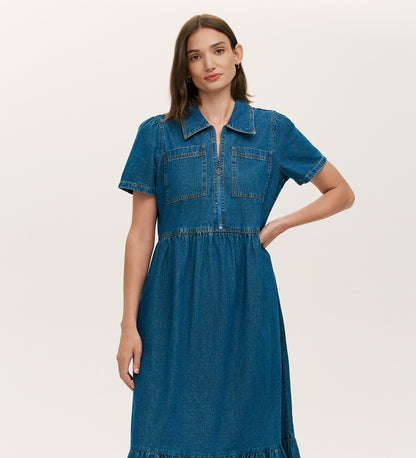Tania Mid Blue Denim Midi Dress