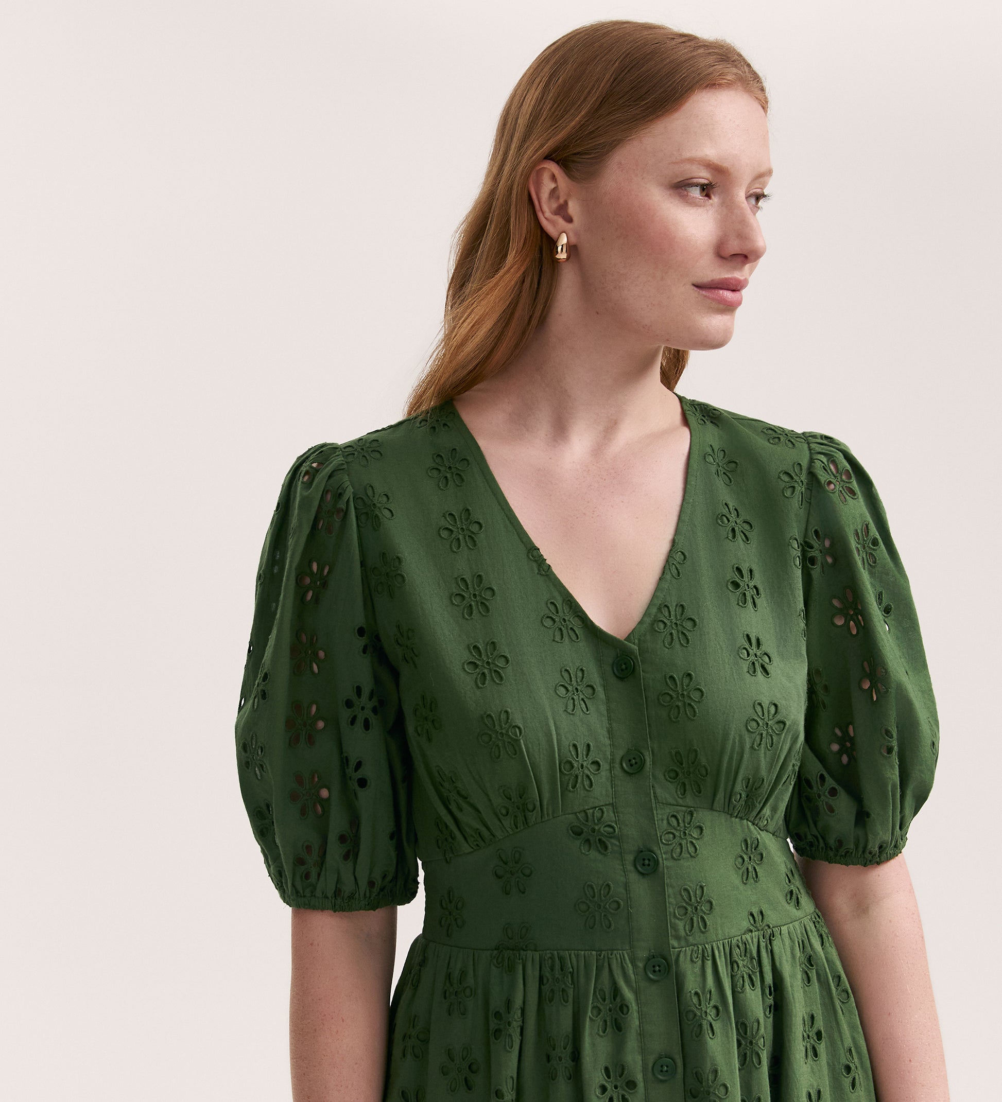 Una Embroidered Cotton Khaki Midi Tea Dress Finery London Una Embroidered Cotton Khaki Midi Tea Dress Finery London