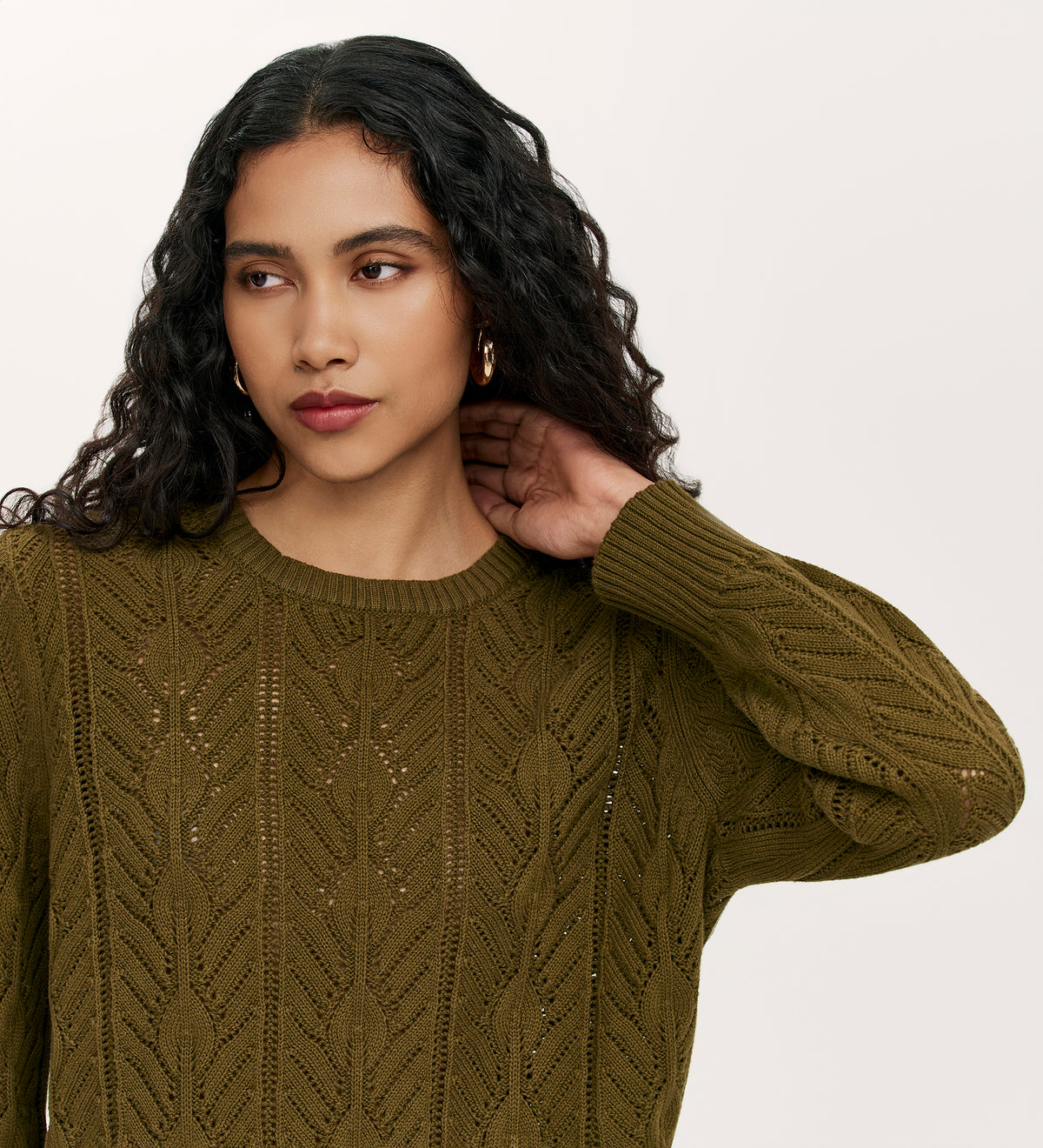 Valerie Khaki Knitted Jumper
