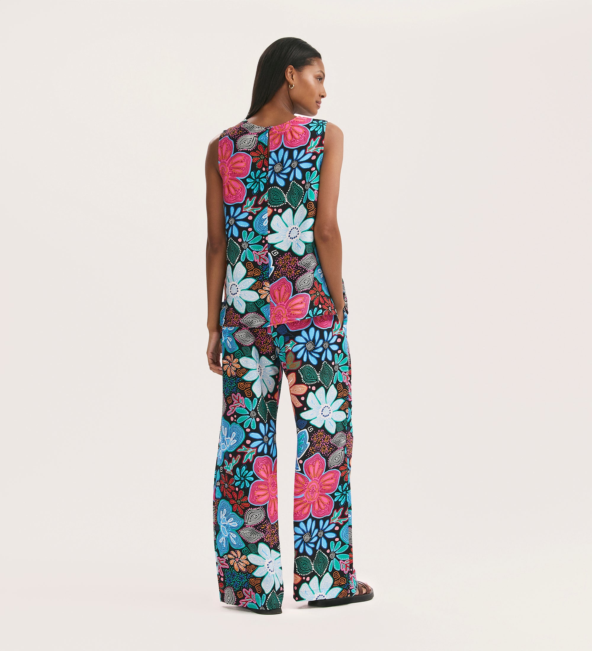 Eden Blue Floral Wide Leg Trousers – Finery London