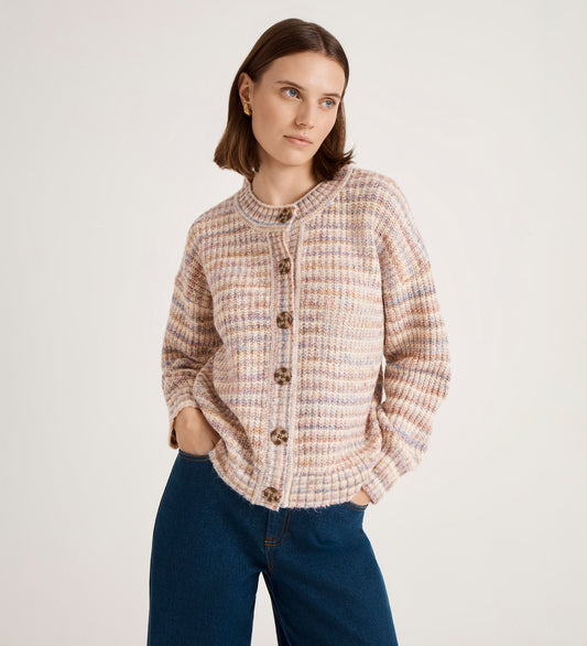 Whitney Pink Stripe Knitted Cardigan