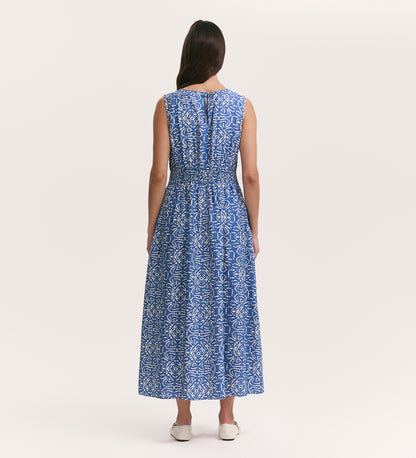 Willow Blue Batik Sleeveless Midi Dress Finery London Willow Blue Batik Sleeveless Midi Dress Finery London