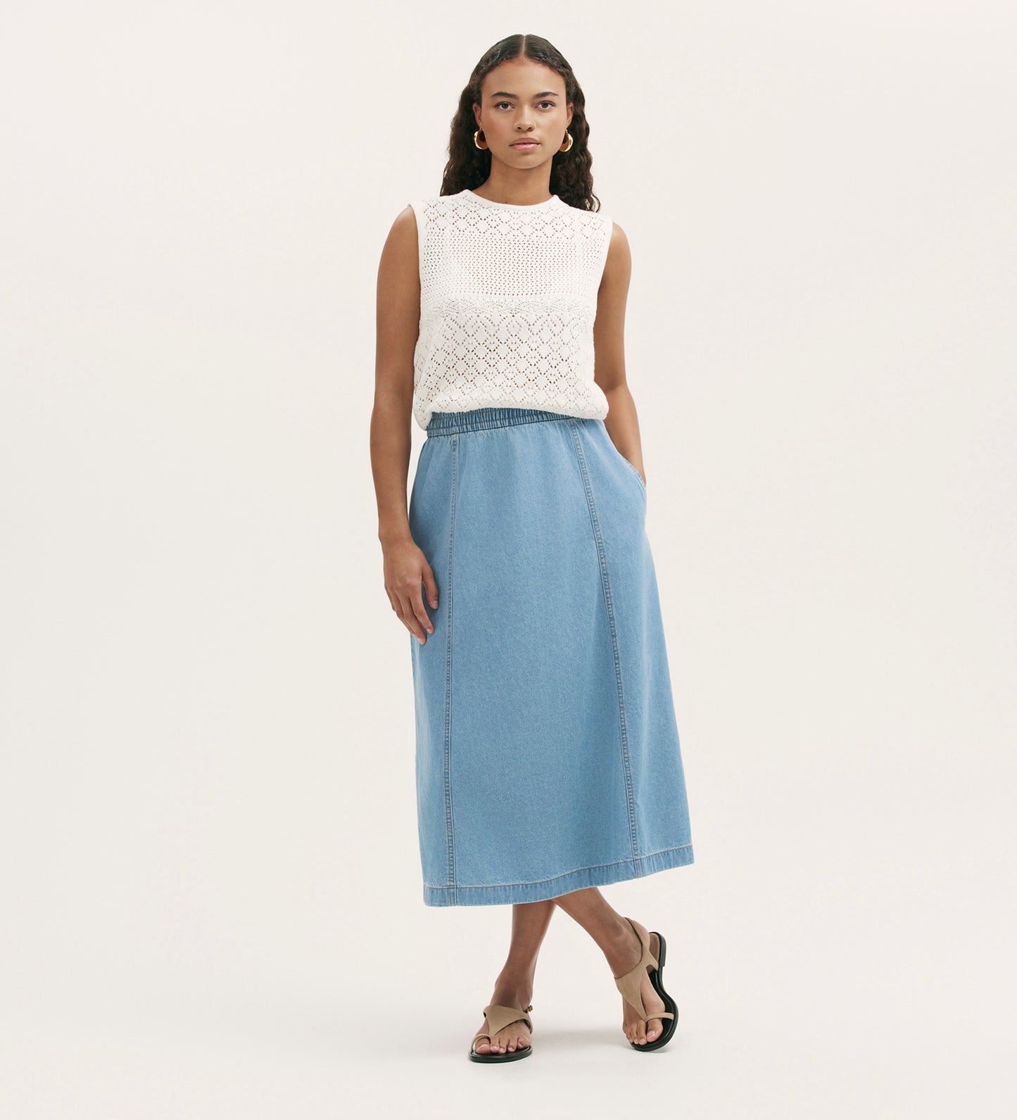 Winona Light Blue Denim Skirt