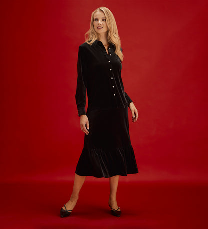 Sayge Black Velvet Shirt