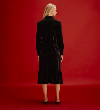 Sayge Black Velvet Shirt