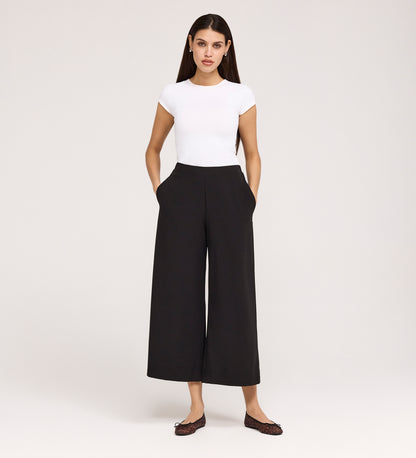Simone Black Wide Leg Trousers