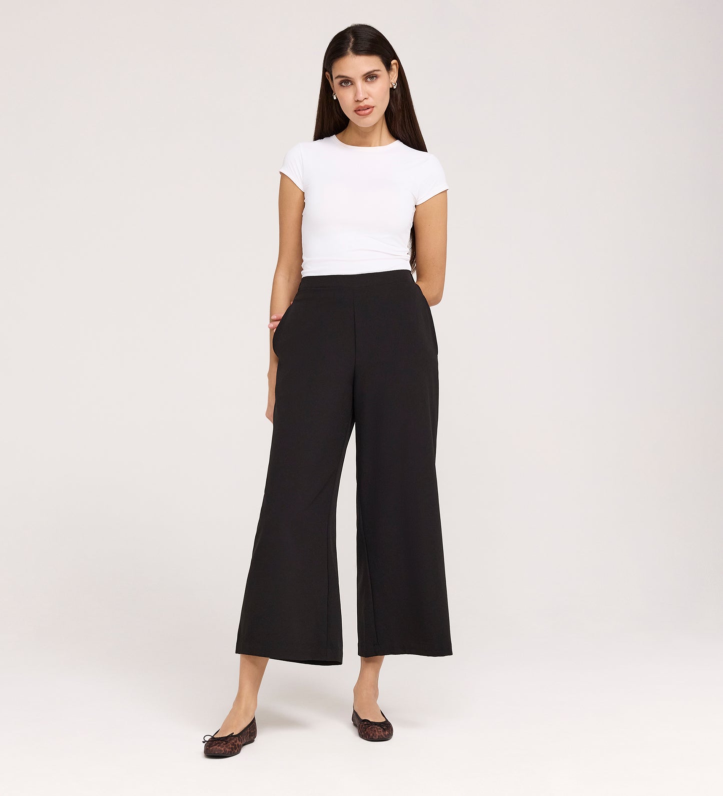 Simone Black Wide Leg Trousers