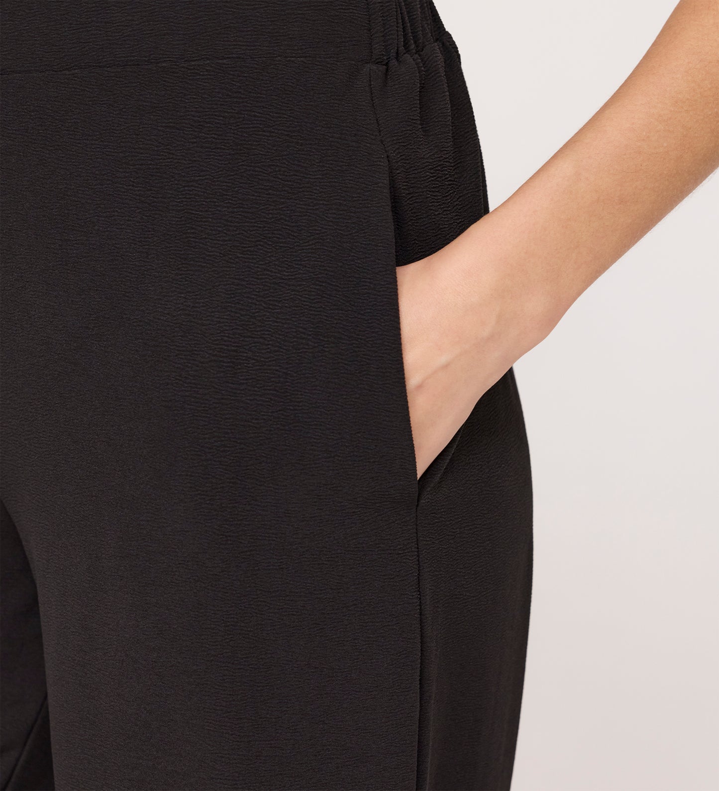 Simone Black Crepe Wide Leg Trousers