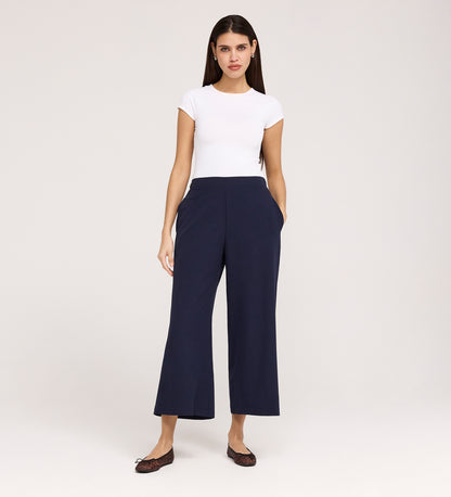 Simone Navy Wide Leg Trousers
