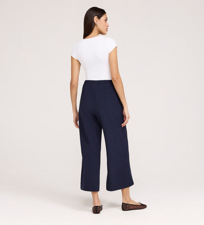 Simone Navy Wide Leg Trousers