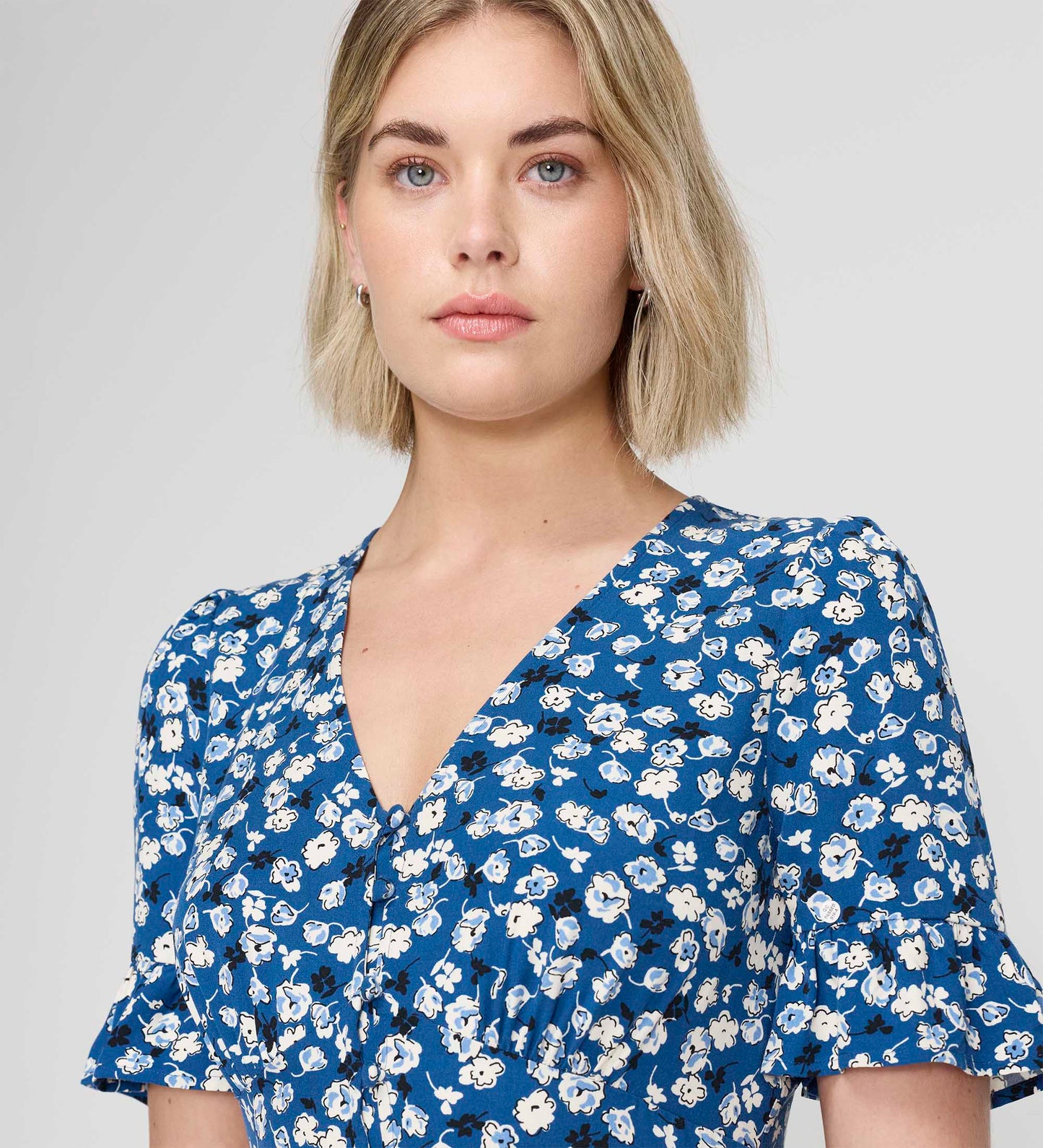 Sinead Navy Ditsy Tiered Midi Dress