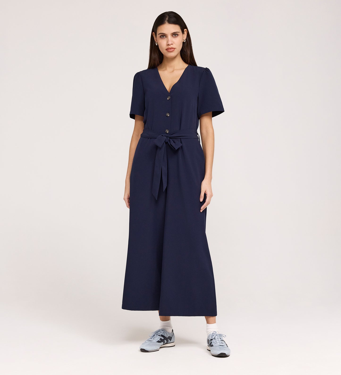 Uma Navy Crepe Jumpsuit