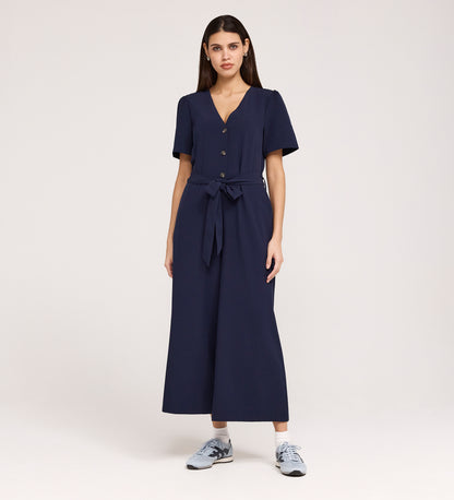 Uma Navy Crepe Jumpsuit