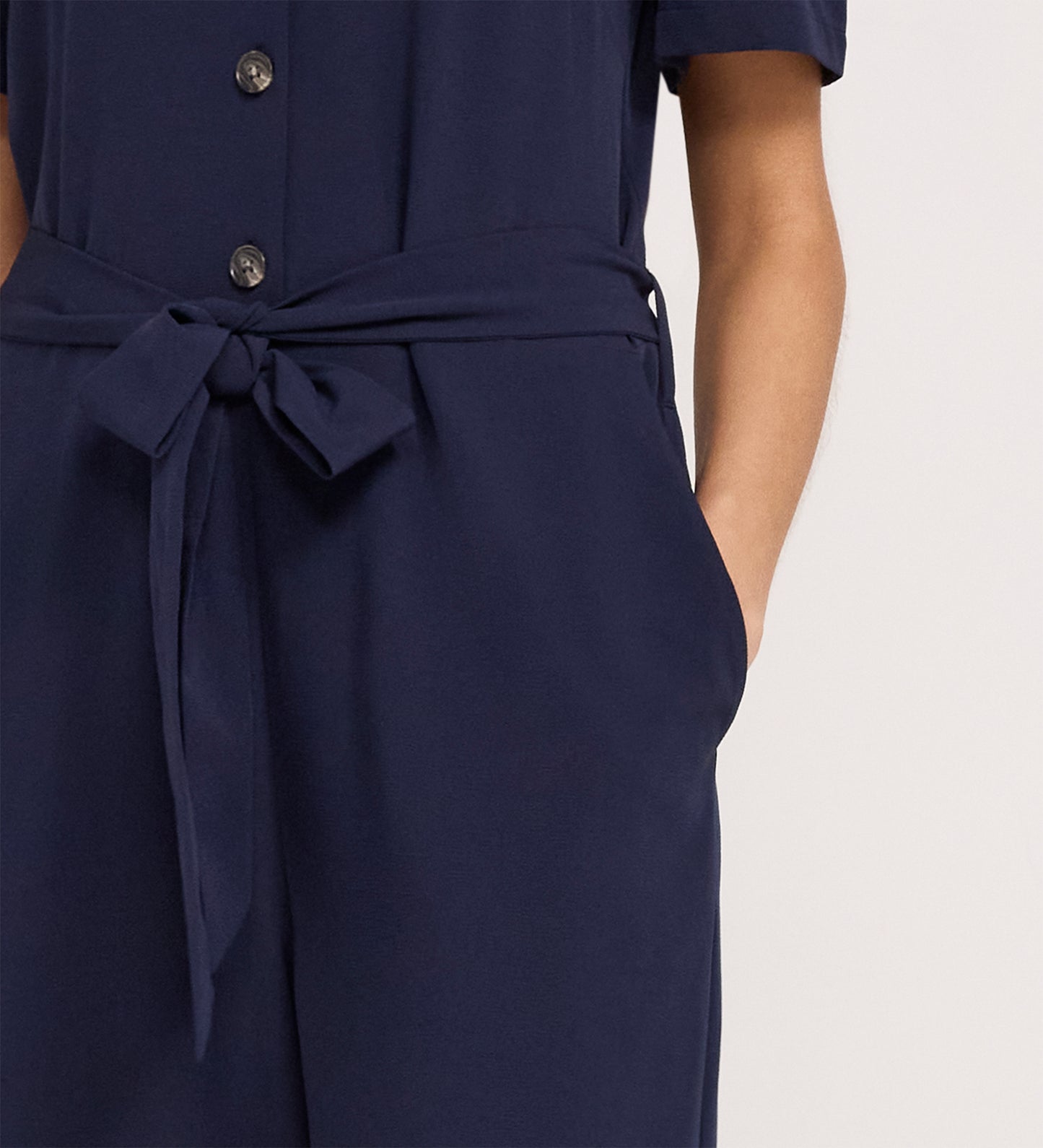 Uma Navy Crepe Jumpsuit