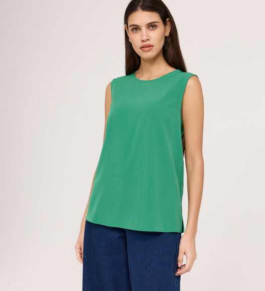 Vallie Green Round Neck Vest