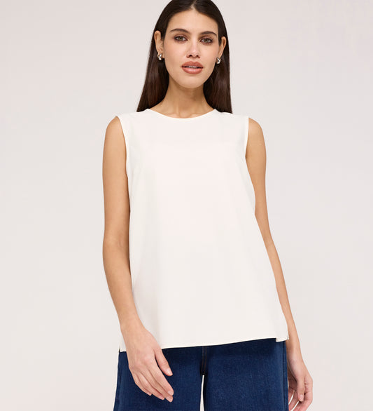 Vallie Ivory Round Neck Vest